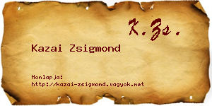 Kazai Zsigmond névjegykártya